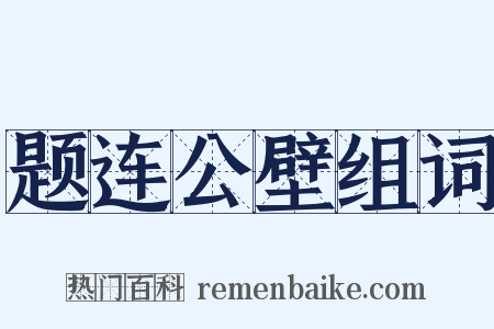 题连公壁组词是什么意思的图片